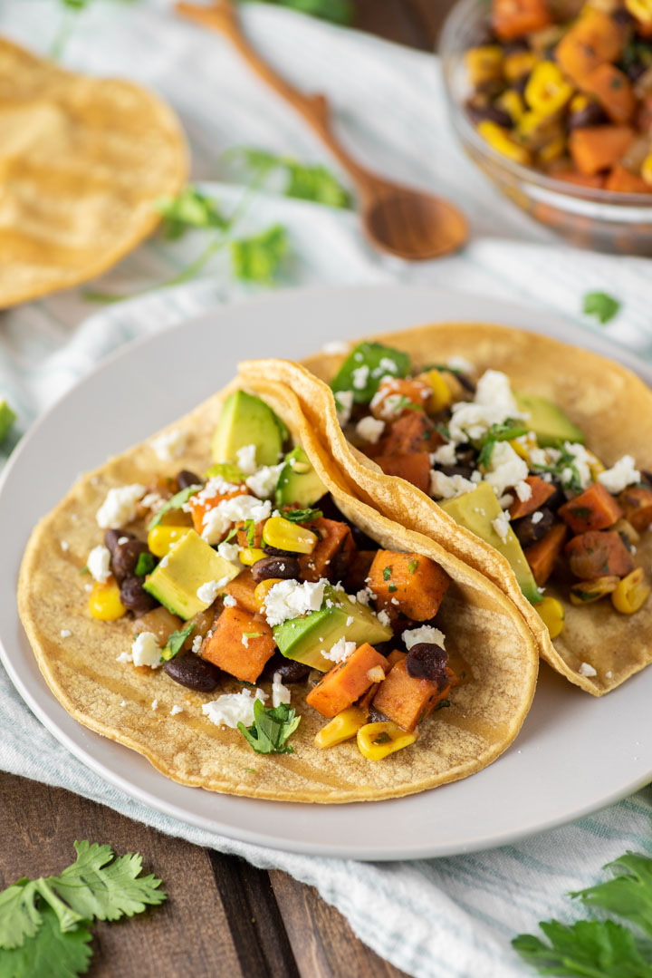 Vegan Sweet Potato and Back Bean Tacos