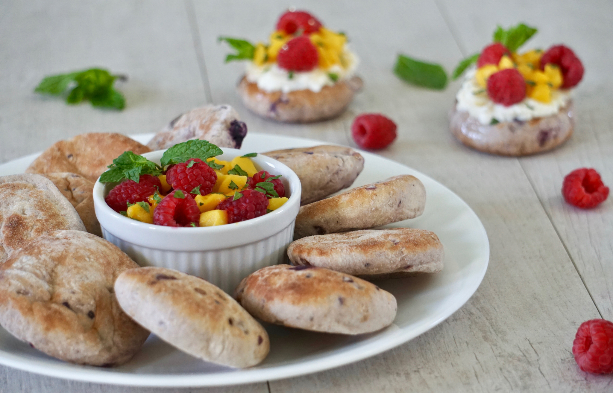 raspberry and mango snacks