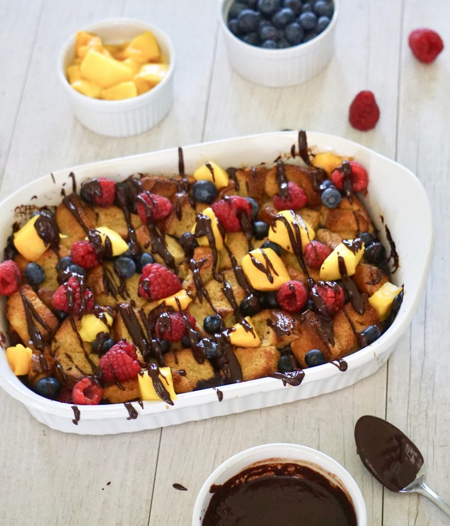 Mango and Berries French Toast Casserole