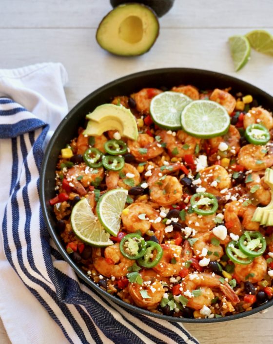 Easy Mexican Shrimp and Rice Skillet