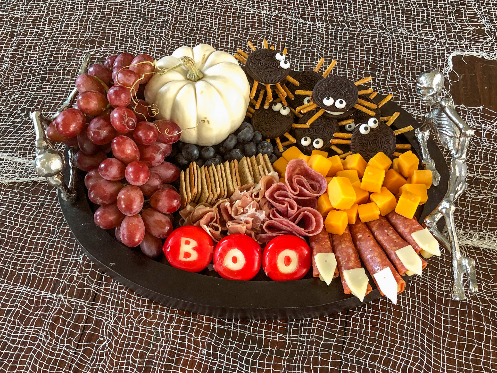 Halloween cheese and meat board