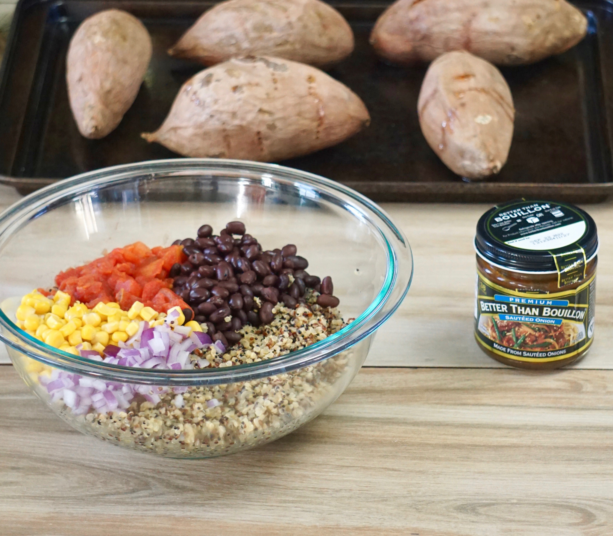 Mexican quinoa stuffed sweet potatoes