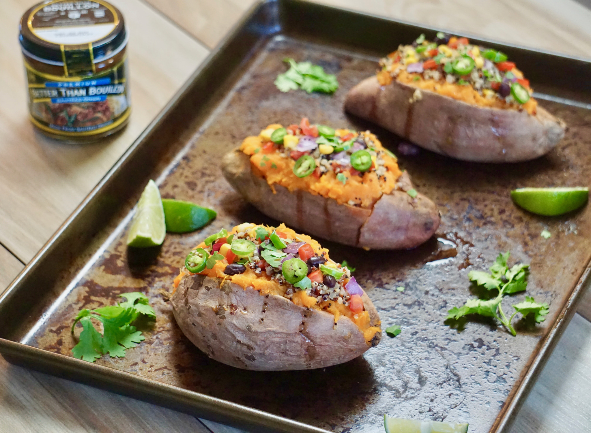 Mexican quinoa stuffed sweet potatoes