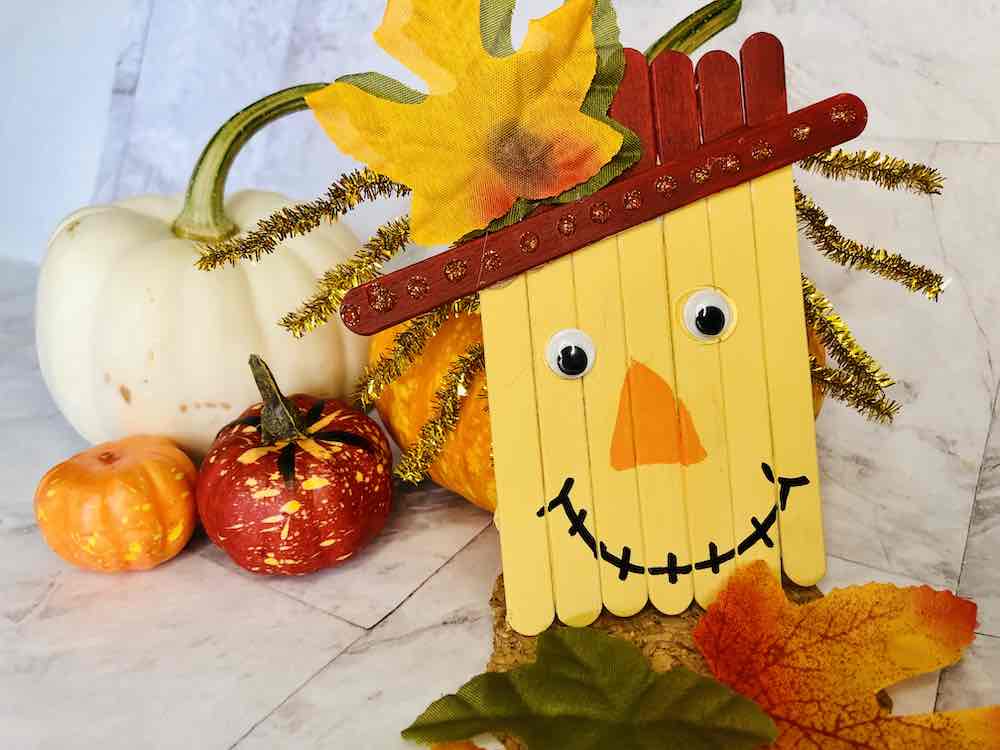 Popsicle Stick Scarecrow craft for thanksgiving