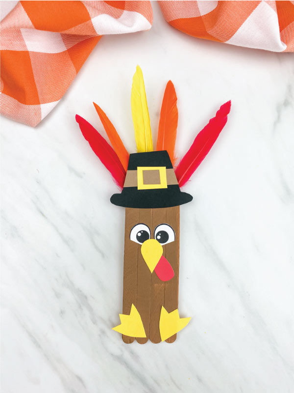 Popsicle stick turkey, Thanksgiving kids' craft