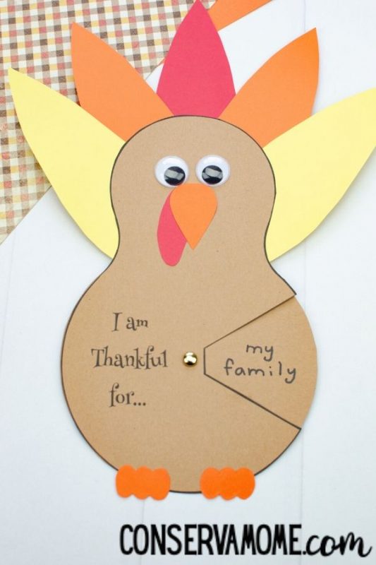 turkey spinner craft for Thanksgiving