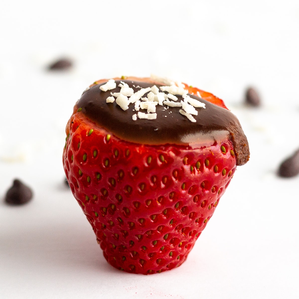 Chocolate Coconut Cream Stuffed Strawberry Square, Chocolate desserts for Valentine's Day