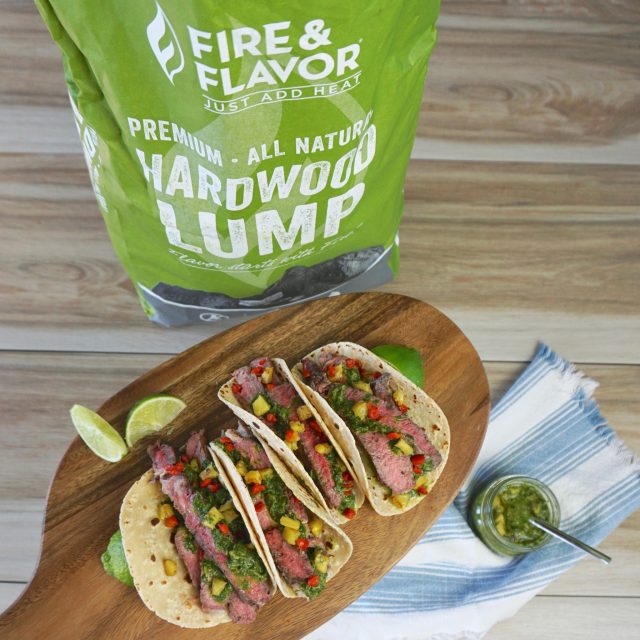 Tips for Grilling with Lump Charcoal and Grilled Steak Tacos with Pineapple Chimichurri