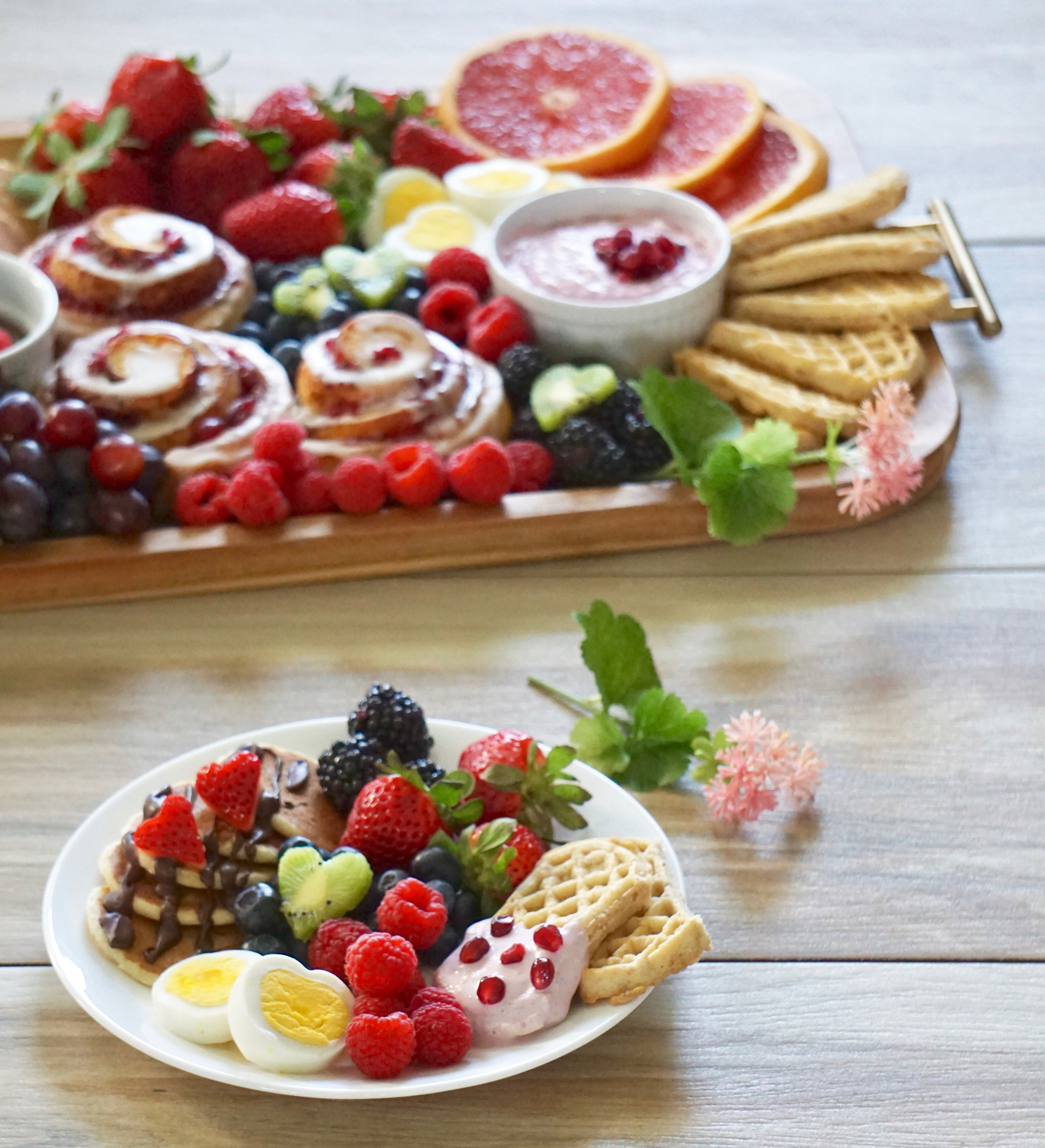 Cute Valentine's breakfast board