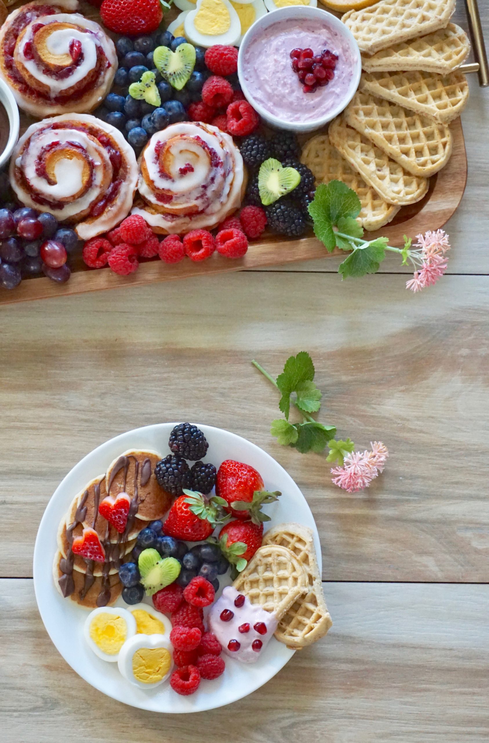 Unique Valentine's breakfast board