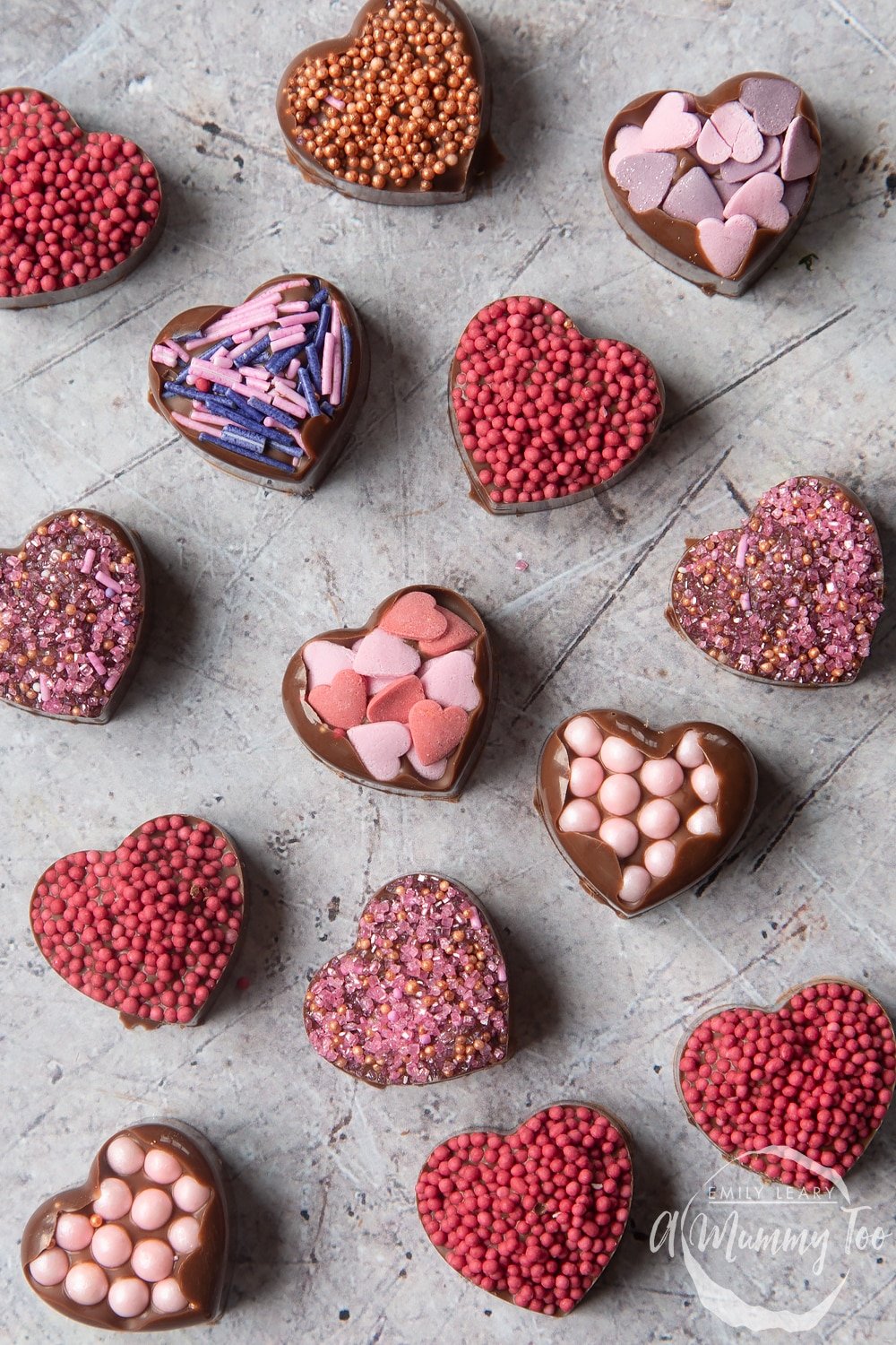 DIY valentines chocolate hearts