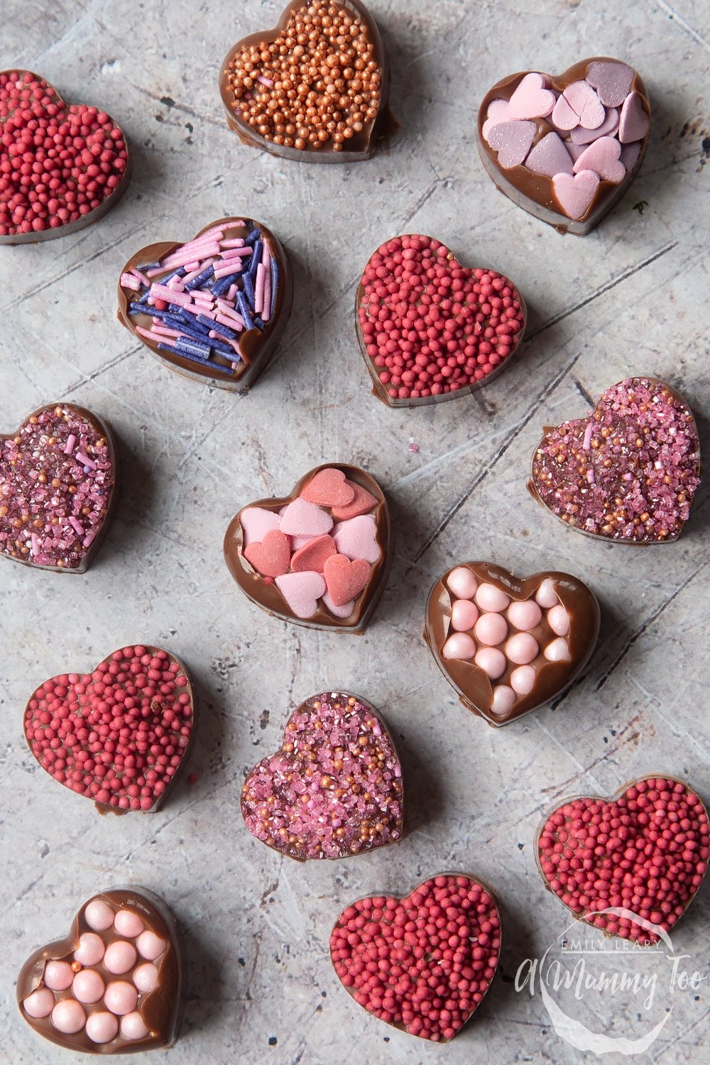 Homemade Chocolate Hearts - Seasoned Sprinkles