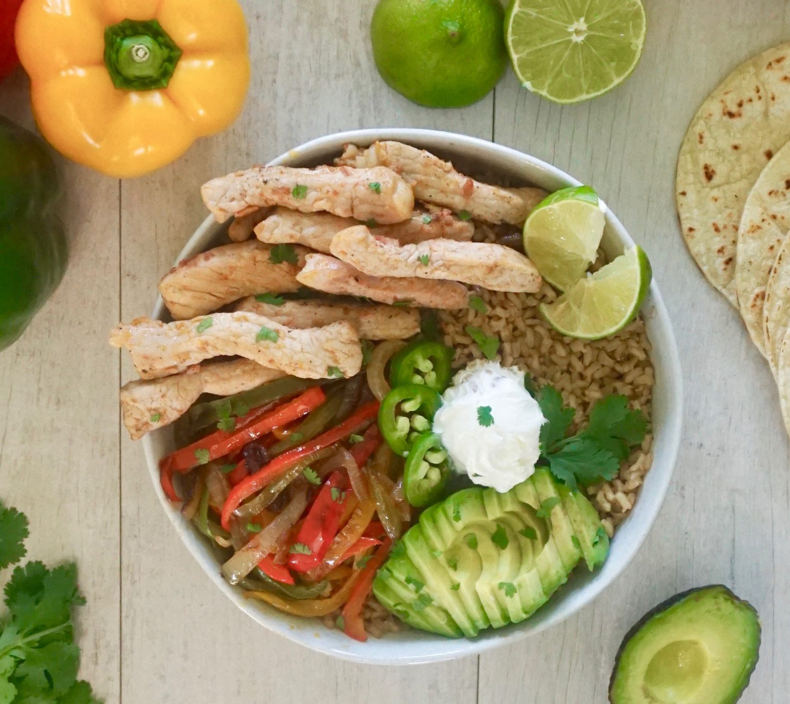 Easy Chipotle Pork Fajitas Bowl