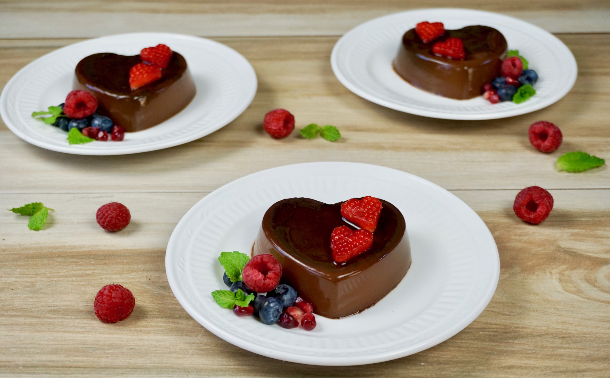 Chocolate flan for Valentine's Day