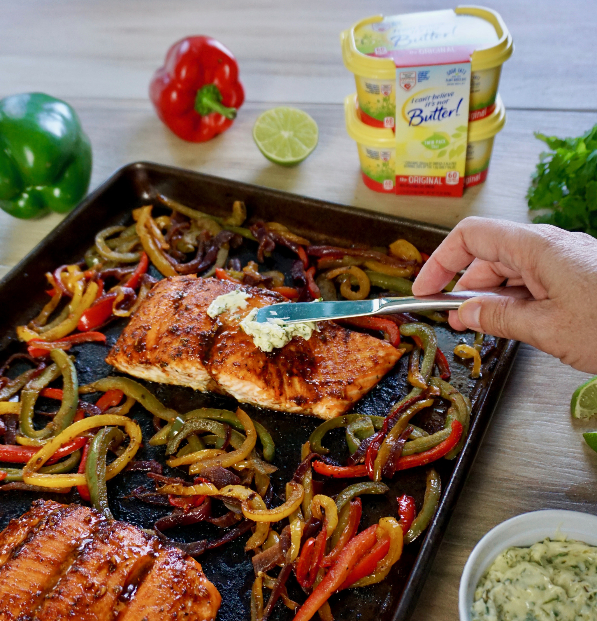 Salmon with cilantro lime butter