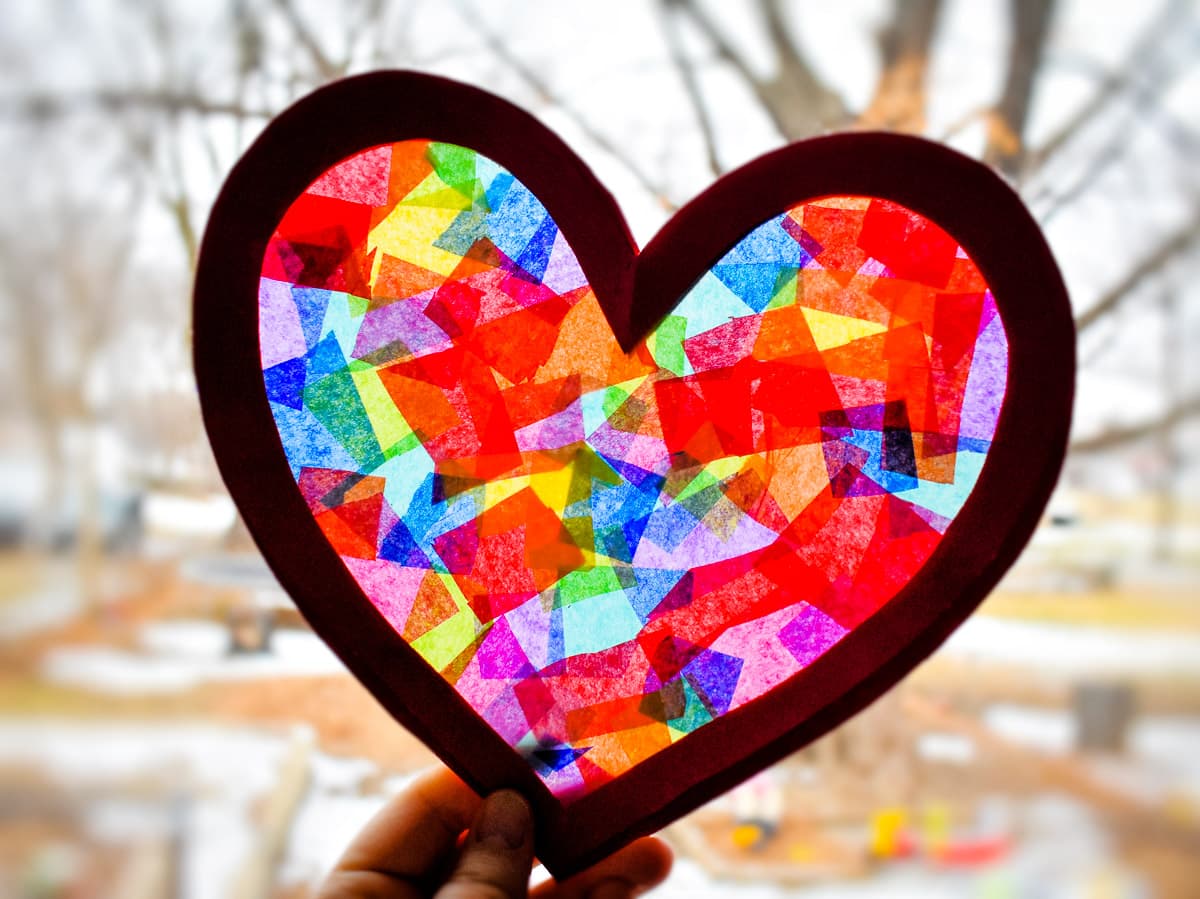 Heart-Suncatchers, easy Valentine's crafts