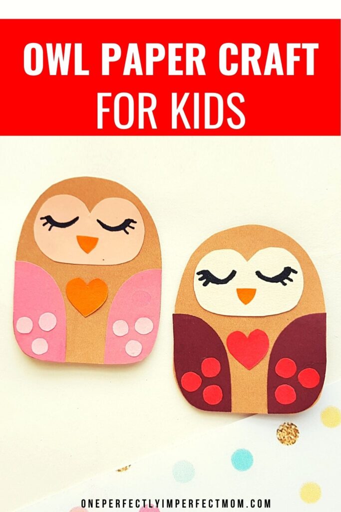 Painted owls Valentines cards craft