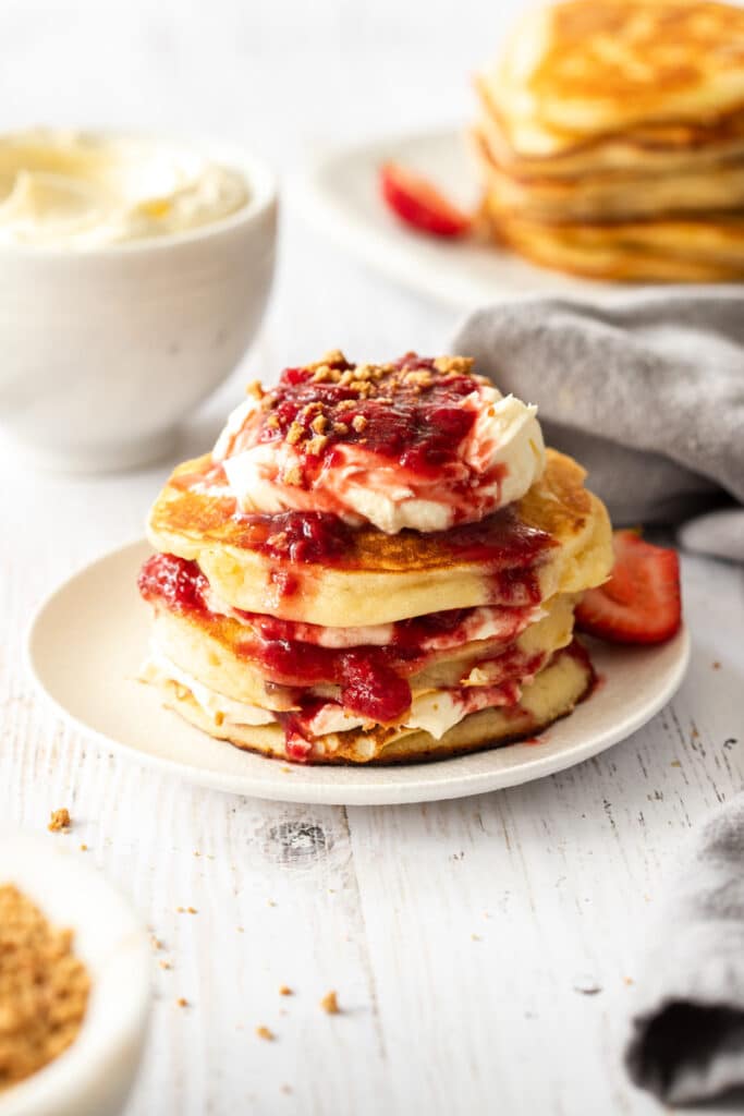 Strawberry Cheesecake Pancakes, Valentine's breakfast recipes