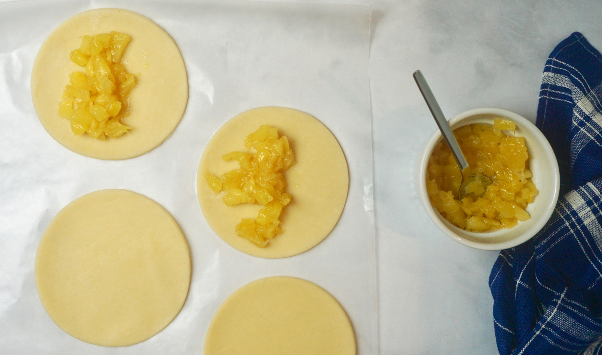 Assembling sweet empanadas