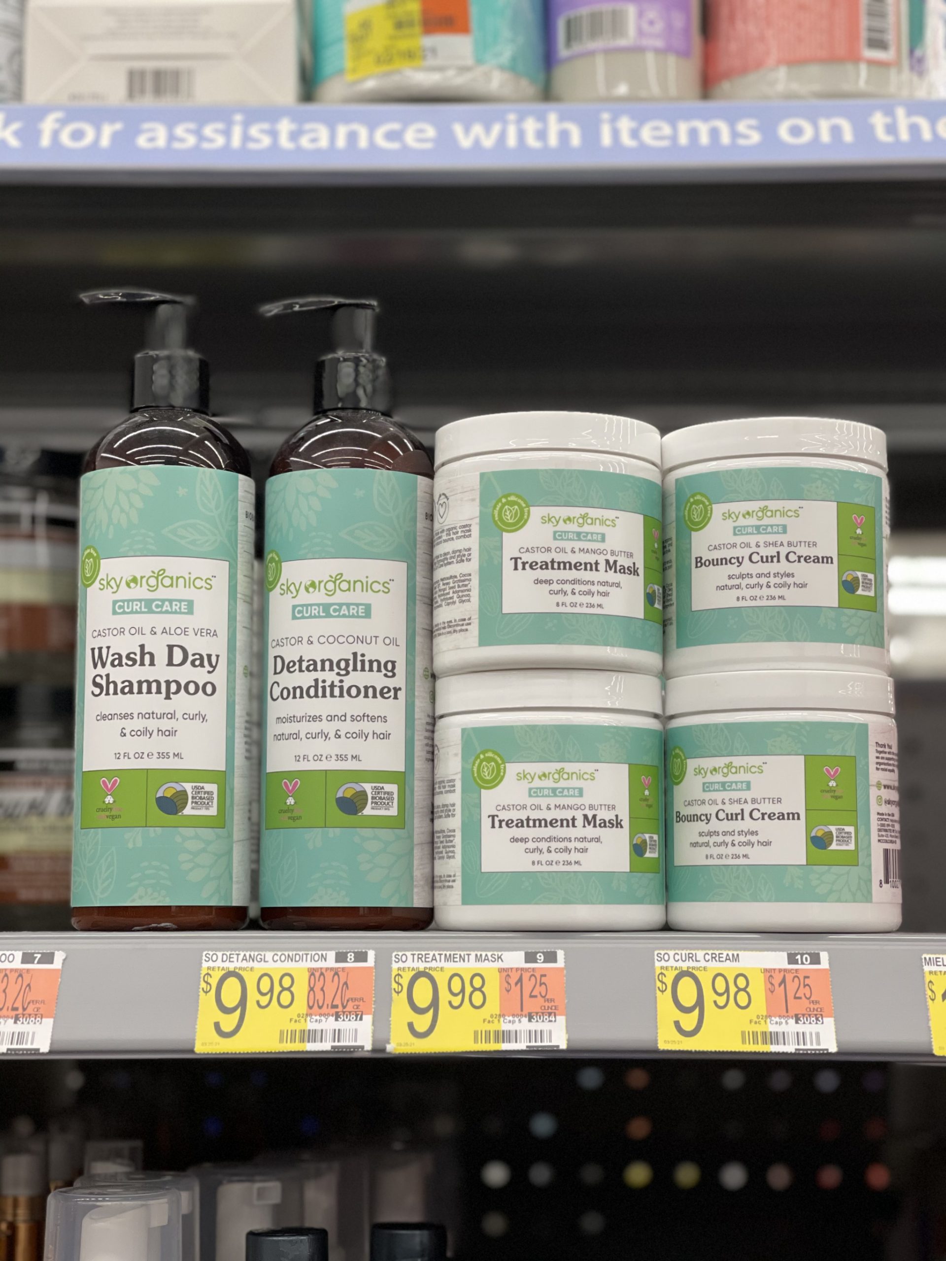 Sky Organics Curl hair line at Walmart