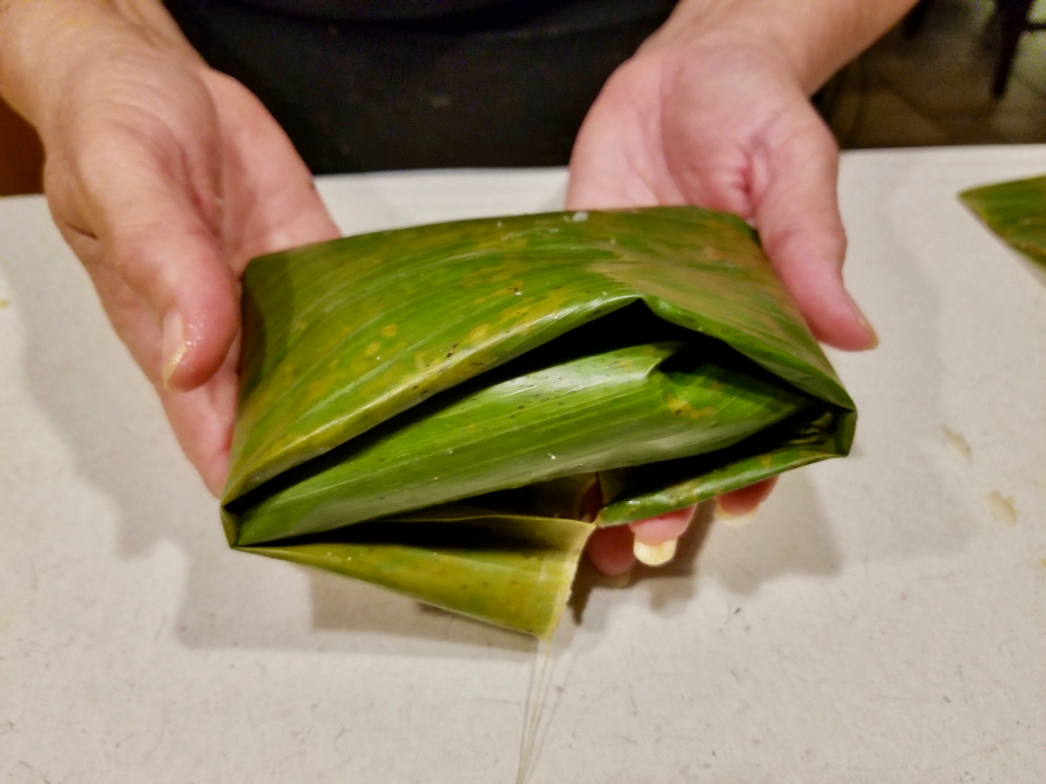 How to fold banana leave tamales