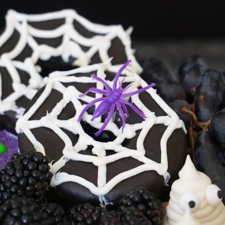 Spider web Halloween donuts