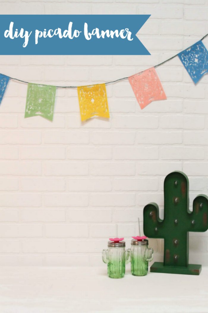 DIY papel picado banner Cricut craft