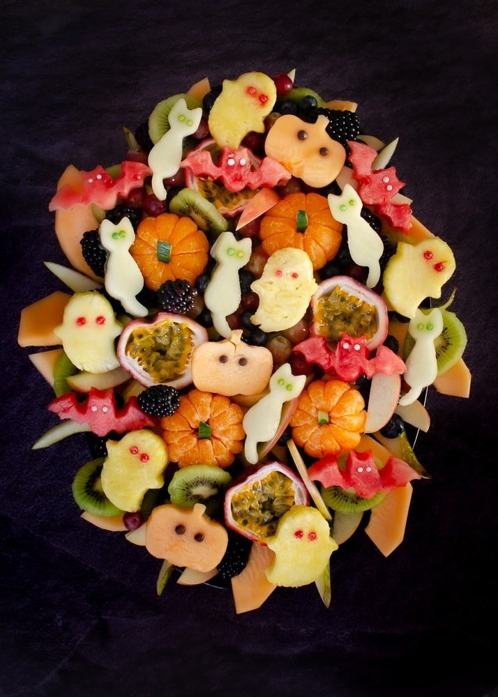 Halloween-Fruit-Salad-and other healthy Halloween breakfast ideas