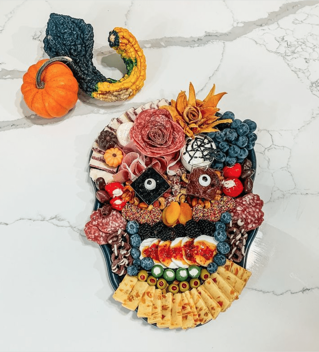 sugar skull Day of the Dead Halloween charcuterie board