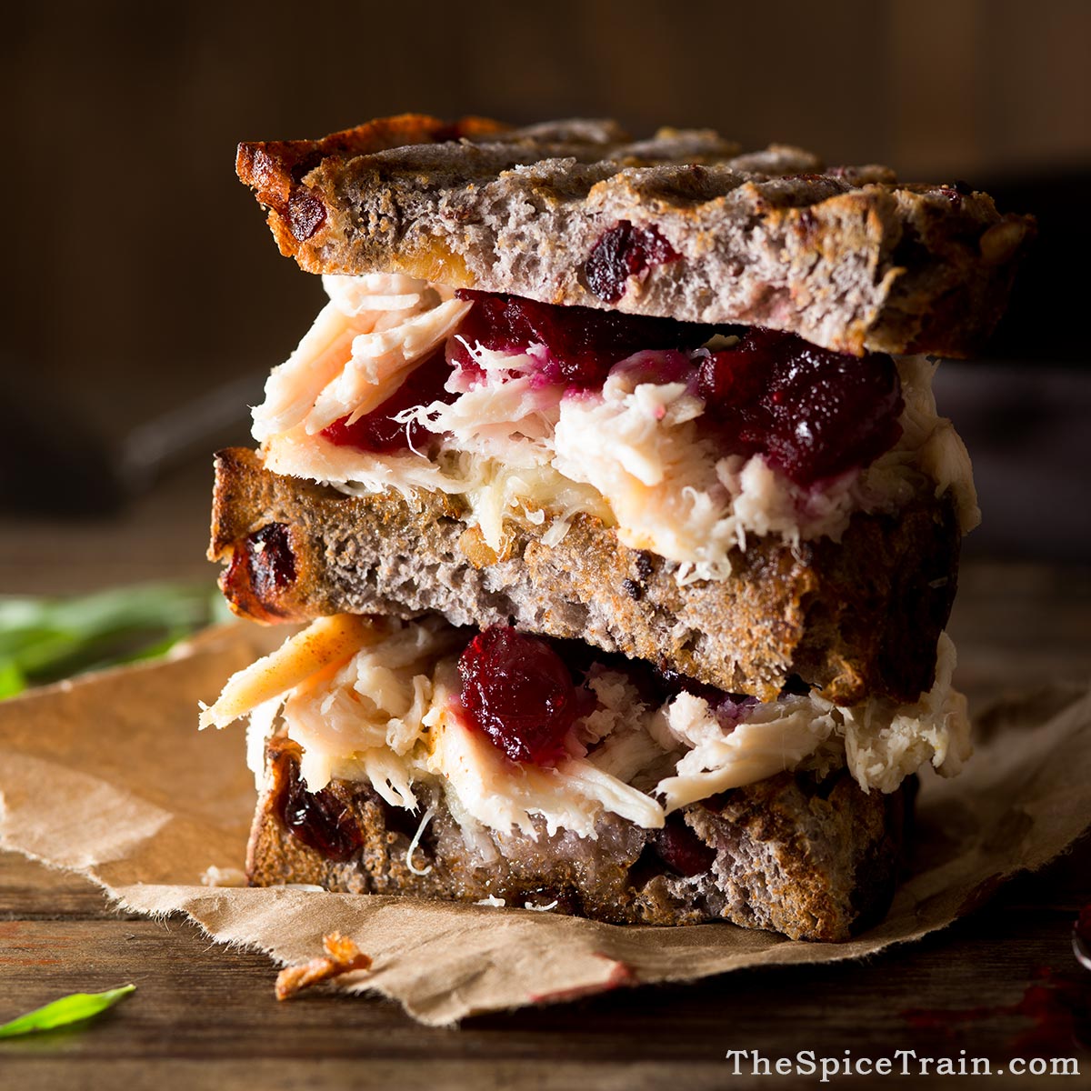 Easy Leftover Turkey and Cranberry Grilled Sandwich