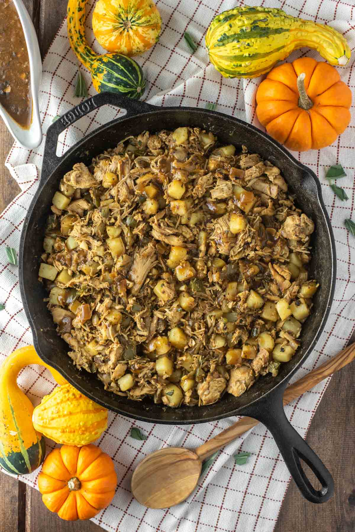 Leftover turkey hash