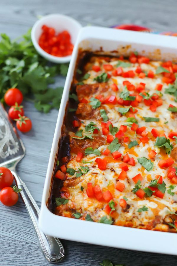  Cheesy Baked Leftover Turkey Enchiladas