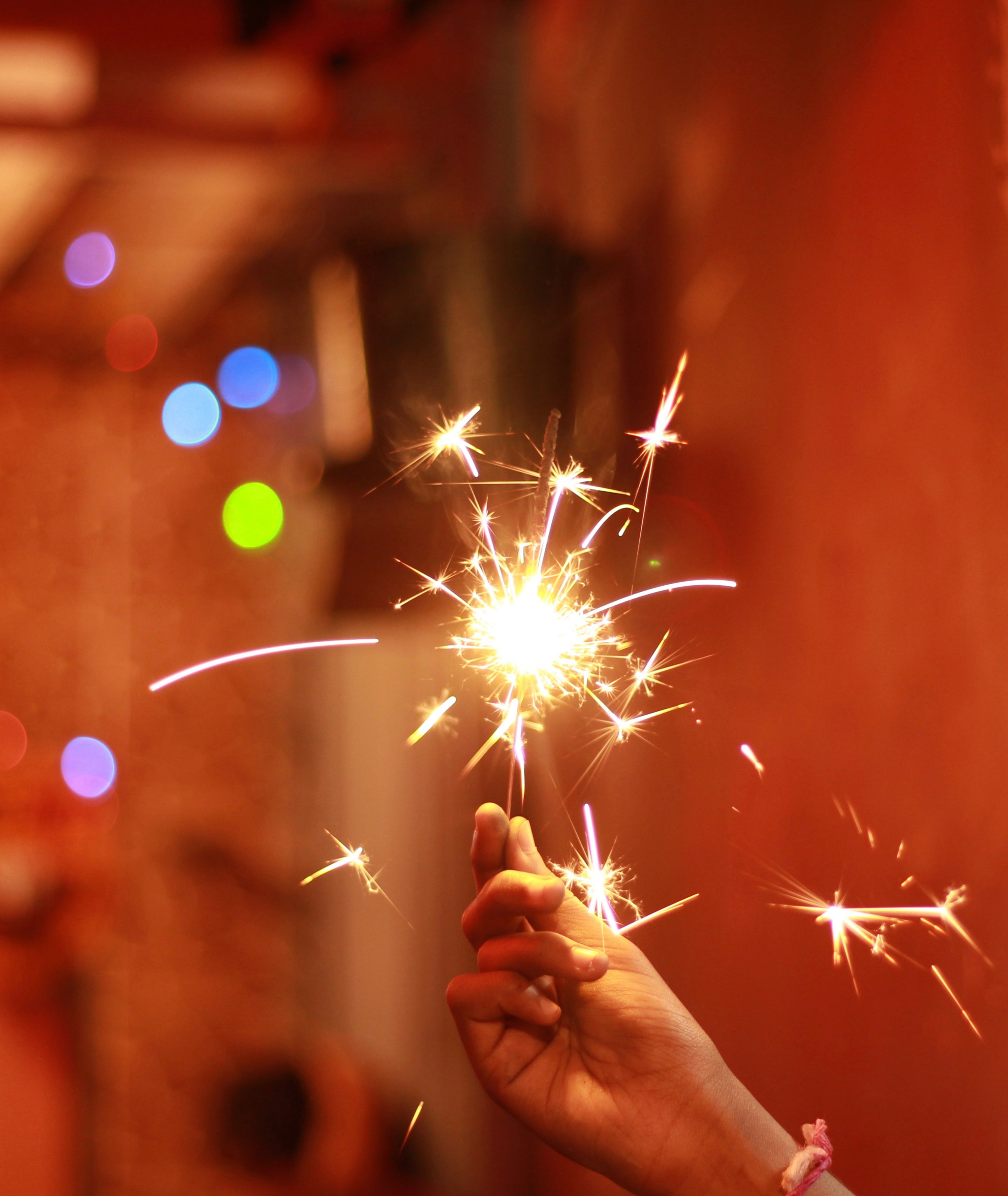 Fireworks sparklers on Christmas