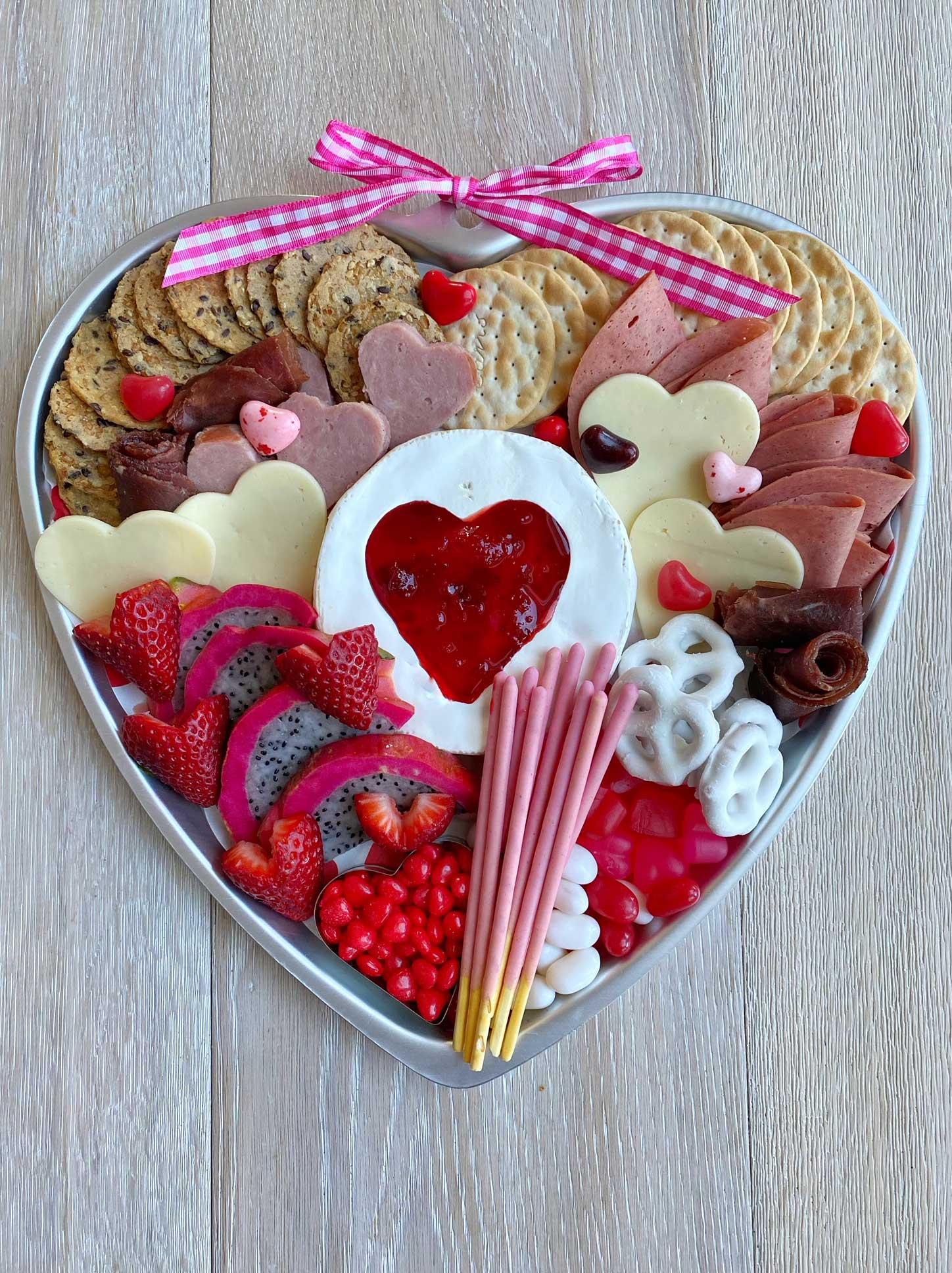 Heart Charcuterie Board for Valentine's