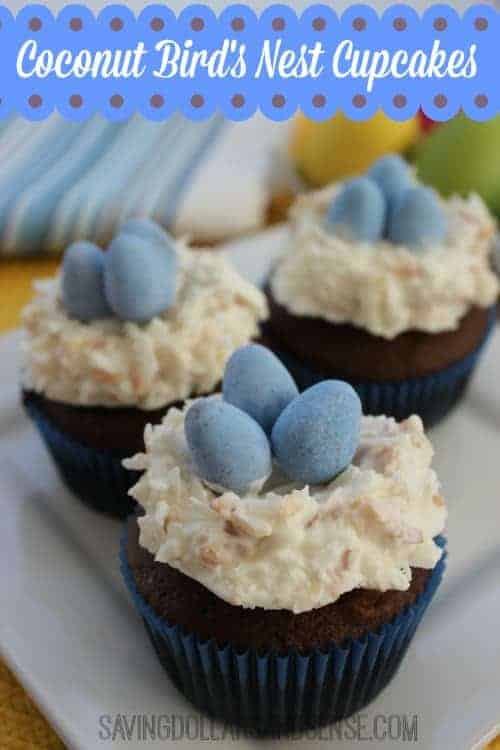 coconut birds nest cupcakes