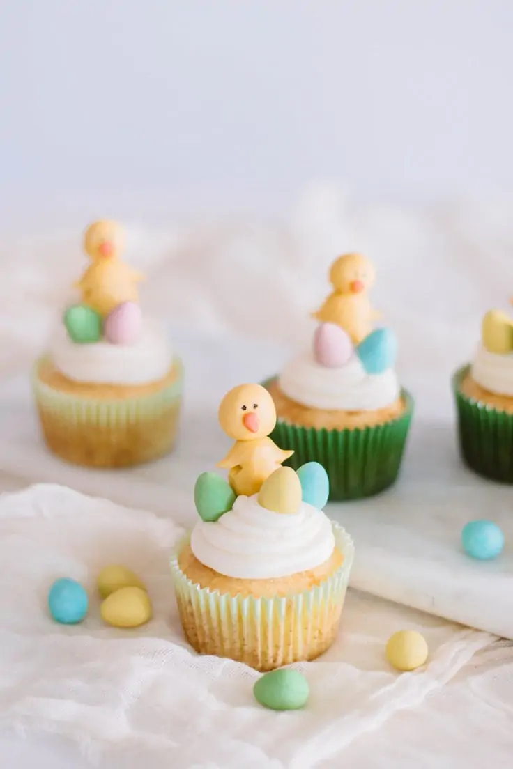easter dessert chick cupcakes