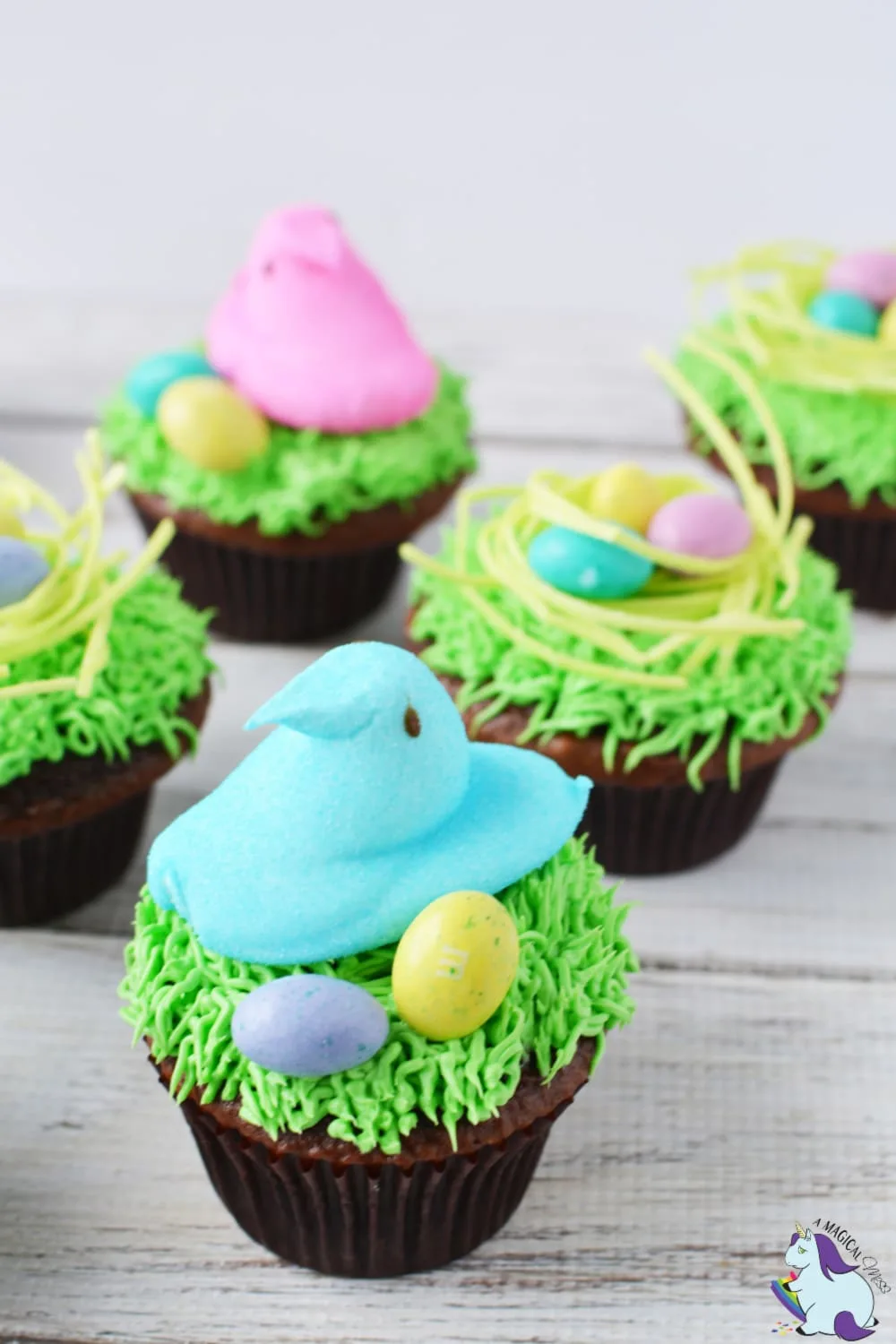 peeps nest cupcakes