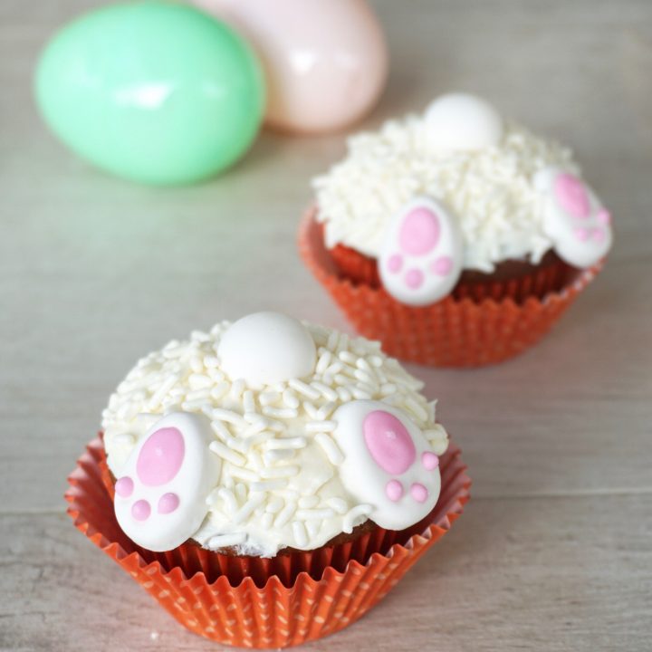 Easy bunny butt cupcakes