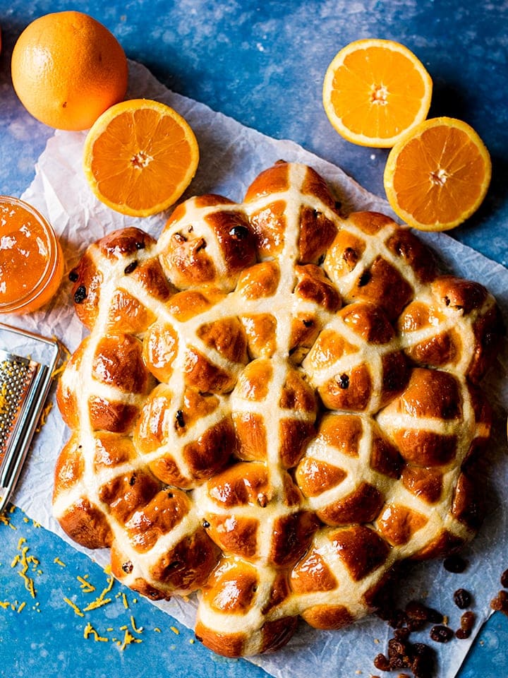 Hot Cross Buns with orange marmalade