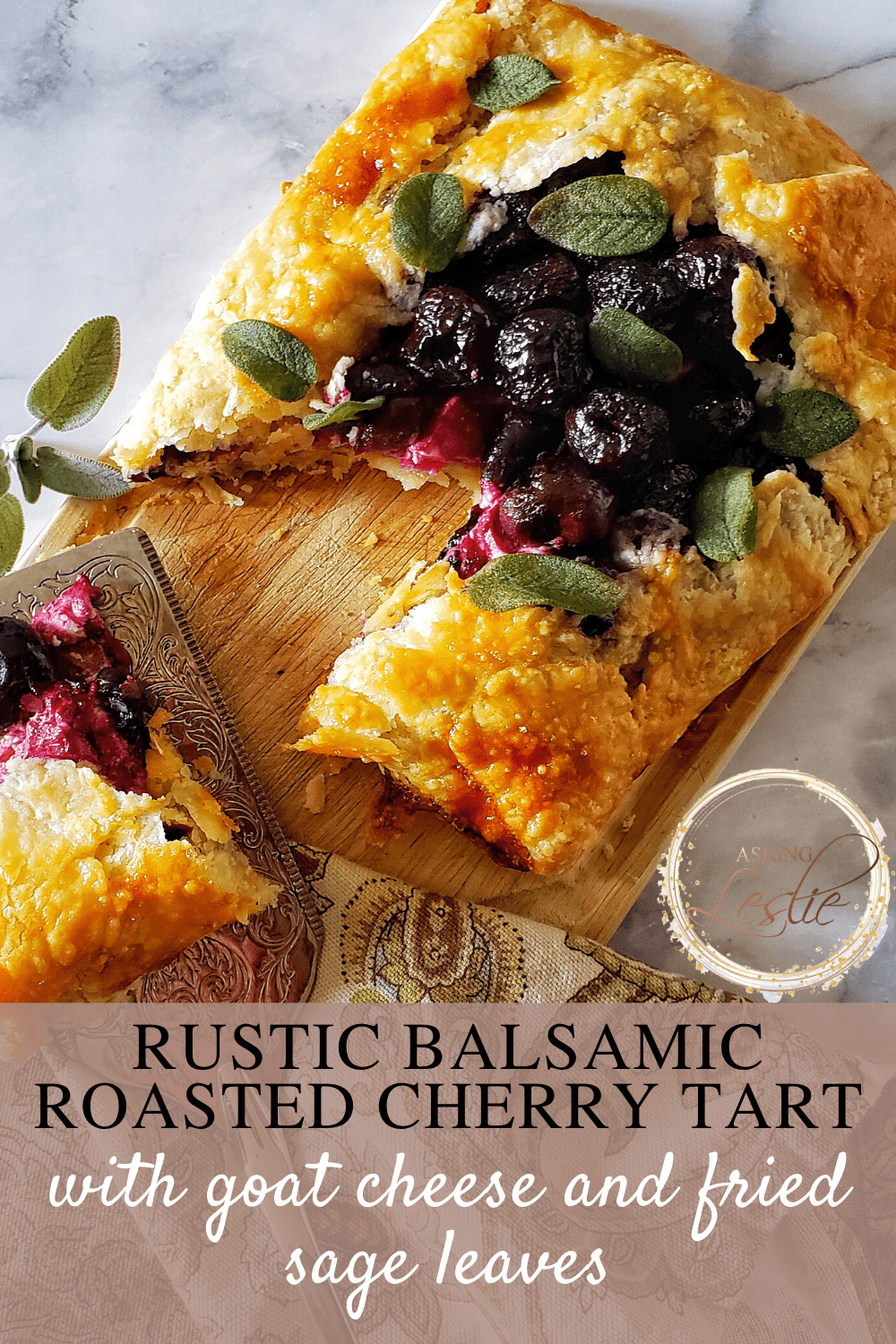 Rustic balsamic cherry tart 