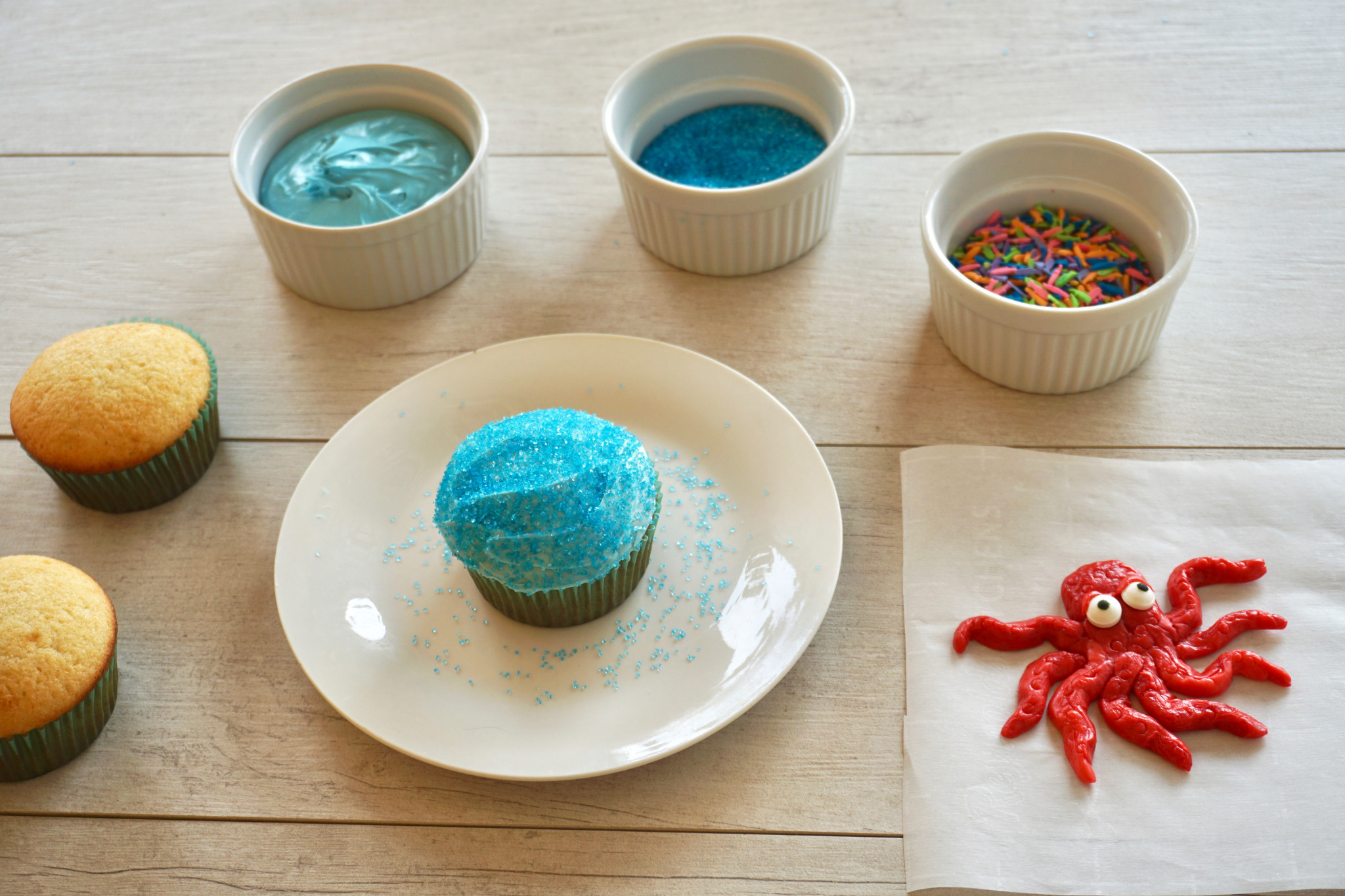 Under the sea party theme octopus cupcake