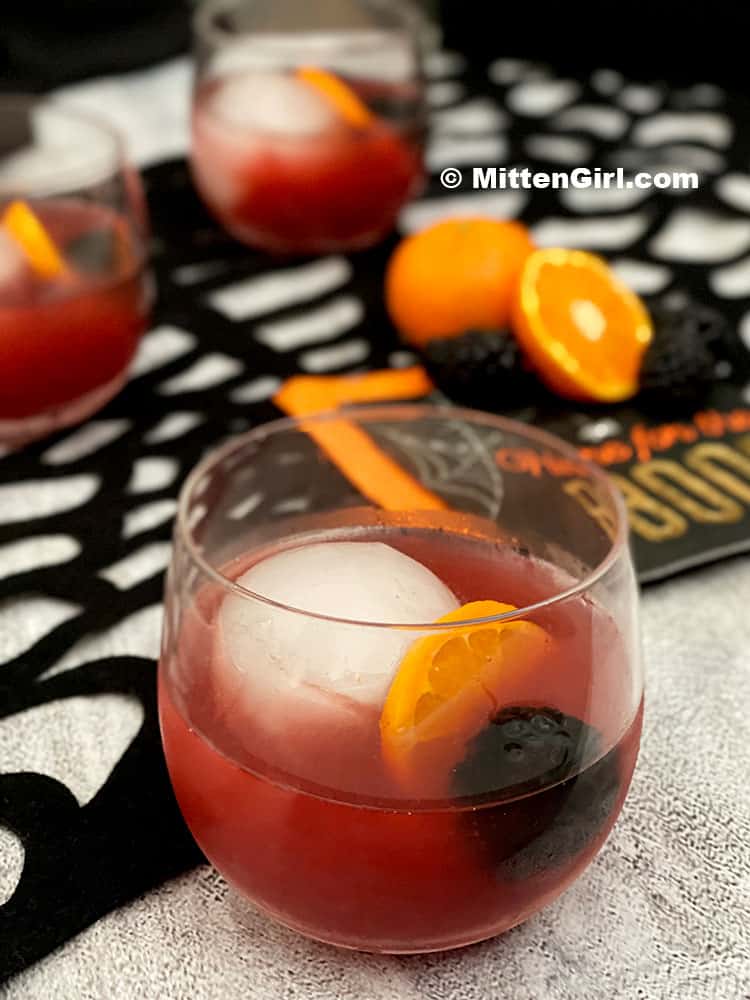 blackberry bourbon Halloween Cocktail