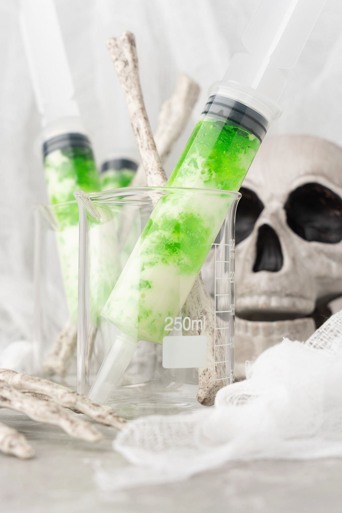 ectoplasm syringe vodka jello shots for Halloween