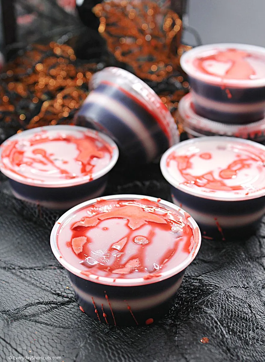 scream movie inspired jello shots for your Halloween party