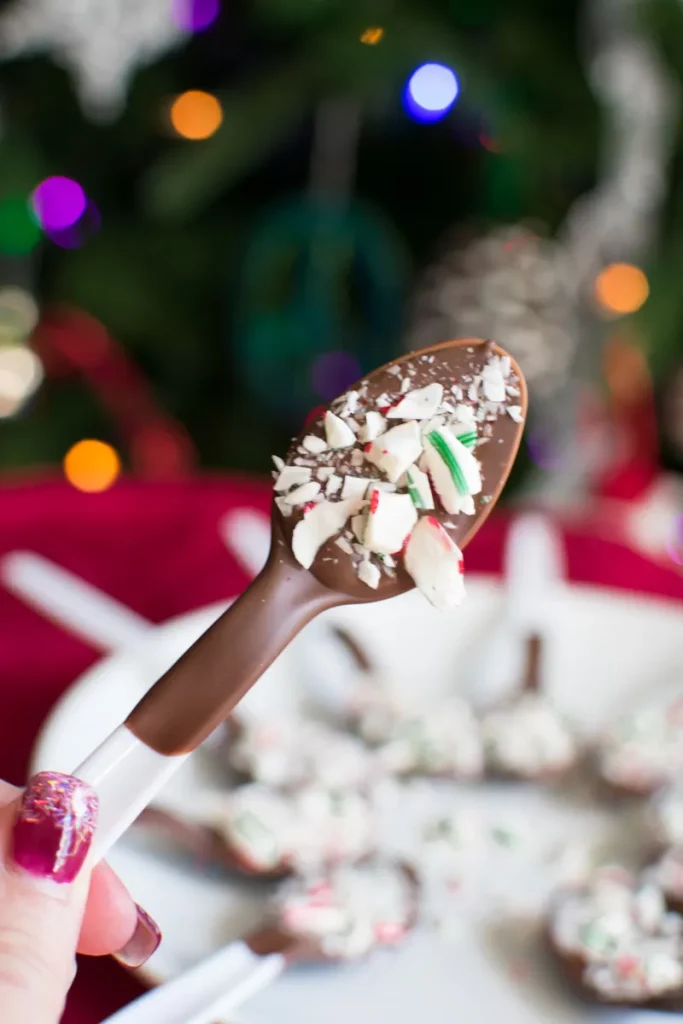 Chocolate Candy Cane Coffee Spoons