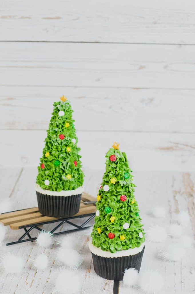 Christmas tree made with ice cream cones