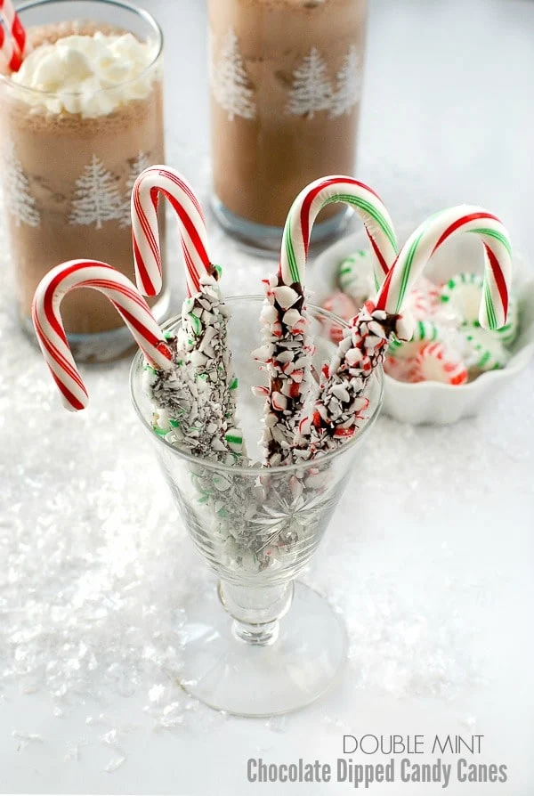 Chocolate dipped candy canes and other Christmas treats for kids