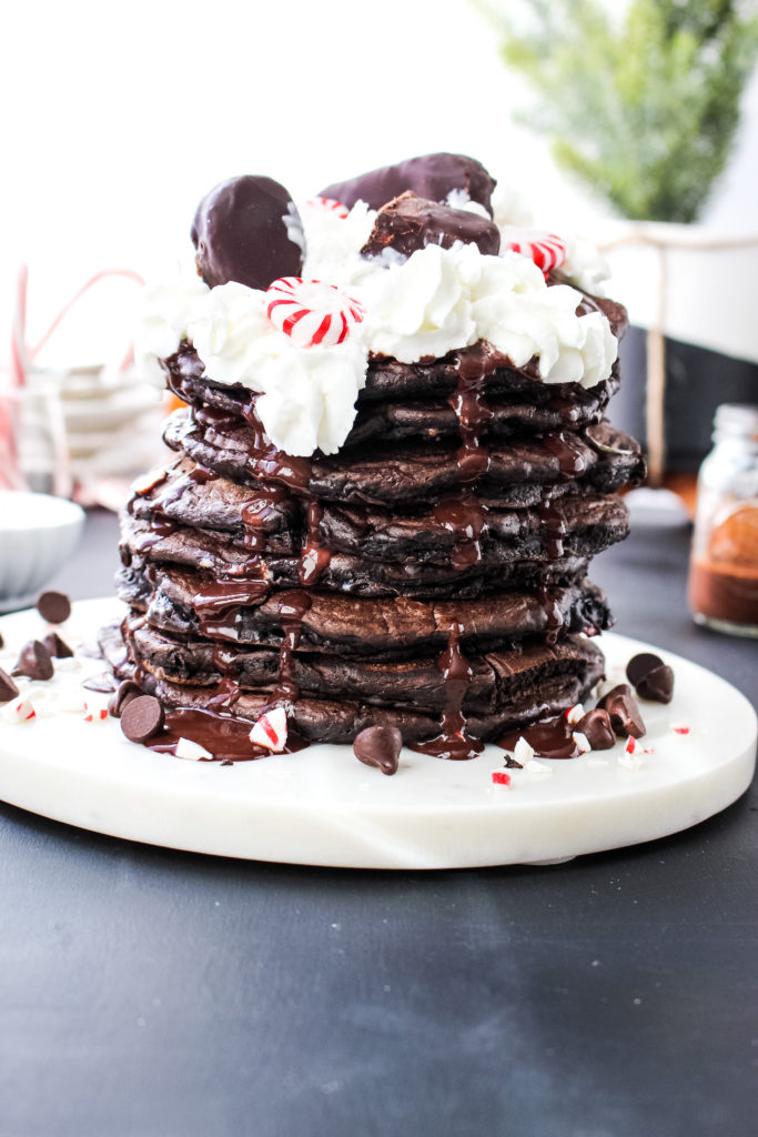 Dark Chocolate Peppermint Pancakes