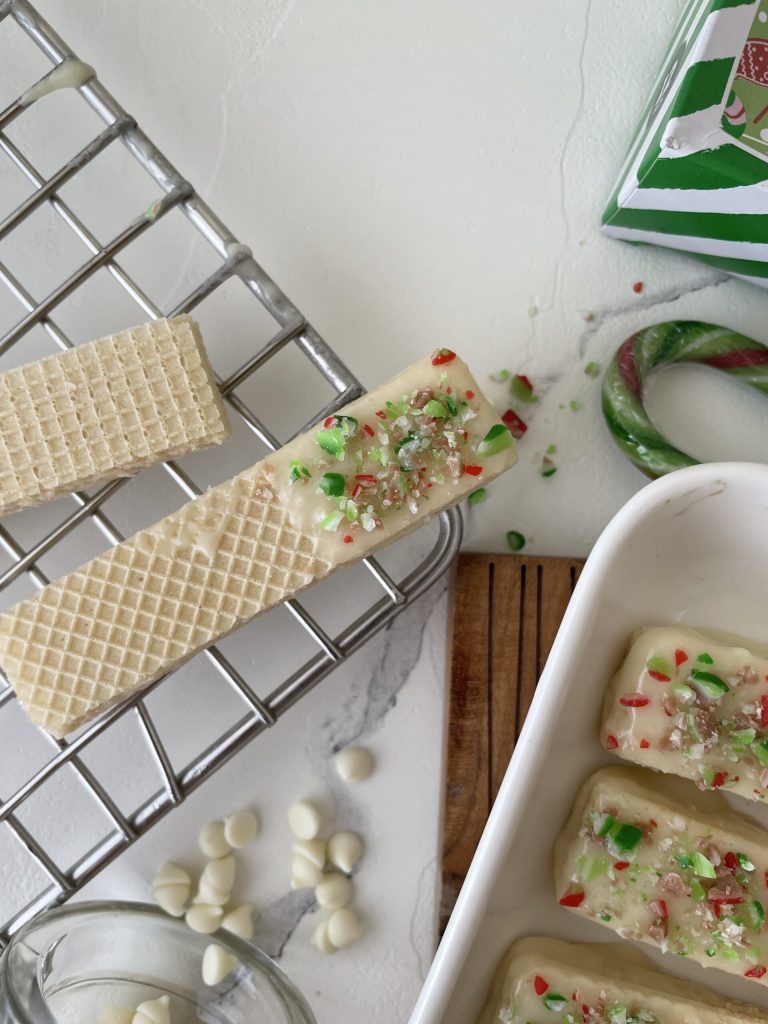 Super Easy Candy Cane Wafer Cookies