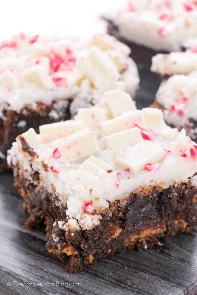 Peppermint bark brownies